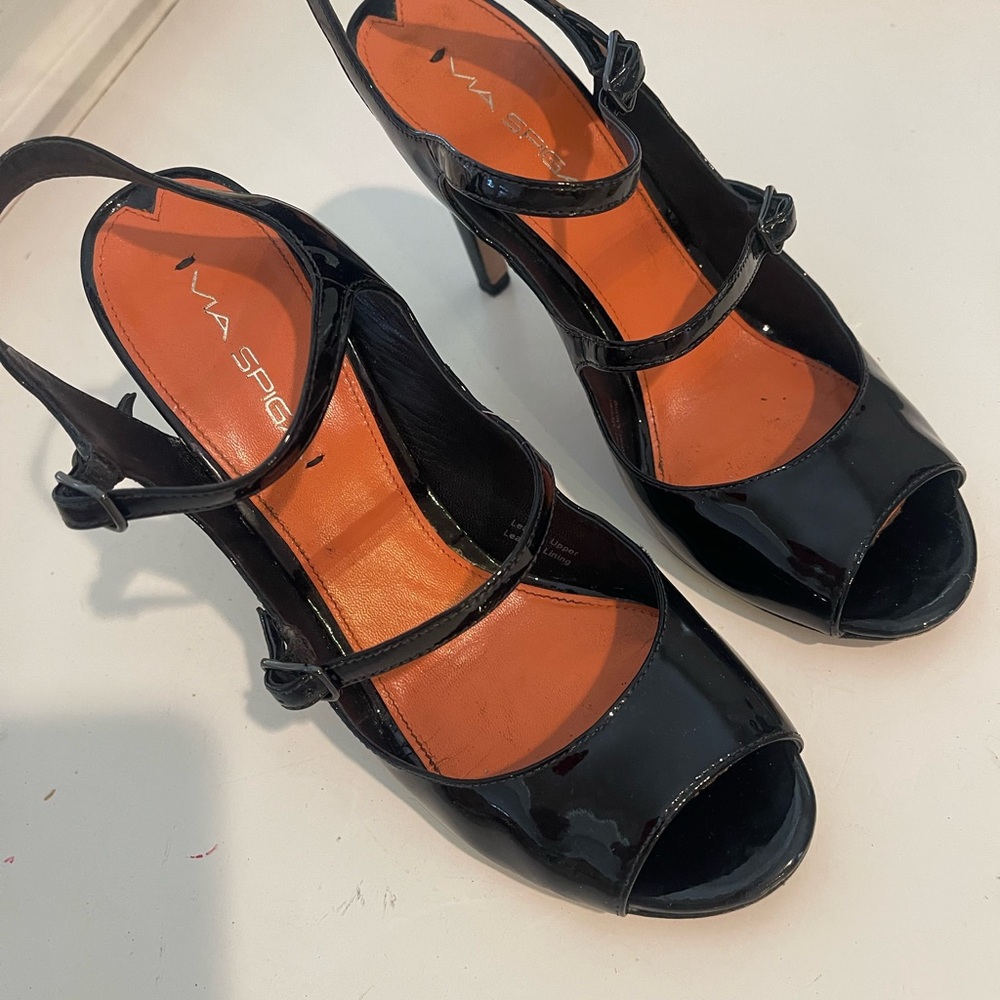 Via Spiga Black High Heel Sandals